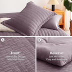 CozyLux King Size Comforter Set Dusty Purple Seersucker 7 Pieces Bed in a Bag King Comforter Set with Sheets, Luxury Bedding Set with Down Alternative Comforter, Sheets, Pillowcases & Shams All Season
