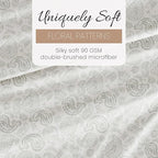 Linen Market Double-Brushed Patterned Microfiber Full Sheet Set 4 Piece – Oeko-TEX Certified Ultra Soft & Wrinkle-Free - 16" Deep Pocket Sheets - Easy Care Full Size - Coarse Paisley Light Gray