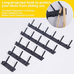 WEBI Coat Rack Wall Mounted,4 Coat Hooks for Hanging Coats,Hook Rack Rail Coat Hanger Wall Coat Rack with Hooks for Clothes,Black,2 Packs