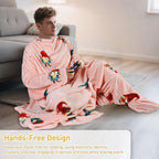 Catalonia Xmas Dwarfs Wearable Blanket with Sleeves and Foot Pocket – Ultra-Soft Warm Fleece Long Throw Snuggly Blanket for Sleeping & TV Time – Cozy Christmas Gift for Women & Men