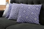 Ambesonne Vintage Throw Pillow Cushion Case Pack of 4, Monochrome Design Grid Trellis Quatrefoil Mesh and Dahlia Flowers Modern Print, Modern Accent Double-Sided Digital Printing, 18", Lavender White