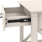 Bush Home End Table with Drawer, Nightstand with Storage, Living Room and Bedroom Furniture, Key West Collection, Linen White Oak