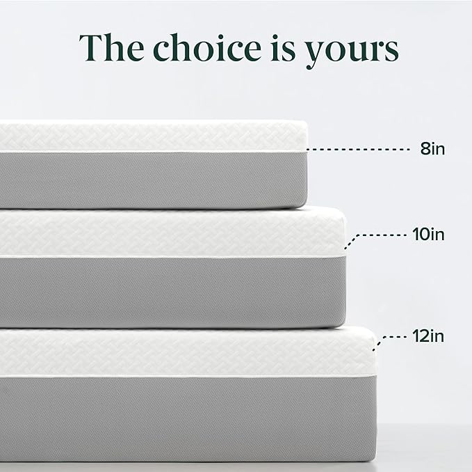 ZINUS 12 Inch Green Tea Essential Memory Foam Mattress [New Version], Twin, Fiberglass Free, Medium Feel, Breathable Airflow Memory Foam, Certified Safe Foams & Fabric, Mattress in A Box