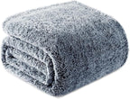 Exclusivo Mezcla Plush Fuzzy Fleece Throw Blanket Extra Large, Super Soft, Fluffy and Warm Blankets for Couch, Bed, Suitable for All Seasons (50x70 Inches, Mixed Navy Blue)