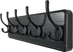 WEBI Coat Rack Wall Mount,Coat Hanger Wall,16" Hole to Hole,Coat Hooks Wall Mounted,Hook Rack,5 Hooks for Hanging Coats,Hats,Jacket,Clothes,Entryway,Black