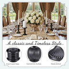 Mumufy 10 Pcs Glass Crystal Taper Candle Holders Clear Glass Candlestick Holder Fit 0.8 Inch Candles Crystal Decorative Candle Stand Centerpiece Table Wedding Dining Party (Classic,Black)