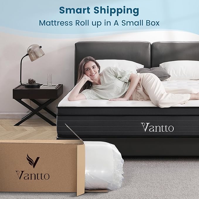 Queen Mattress, 14 Inch Memory Foam Hybrid Mattress for Pressure Relief, Motion Isolation