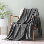 Exclusivo Mezcla Dark Grey Fleece Throw Blanket for Couch and Bed, 50x70 Inches Soft Cozy 3D Decorative Jacquard Flannel Blankets, Lightweight Fuzzy Plush Warm Throws for All Seasons