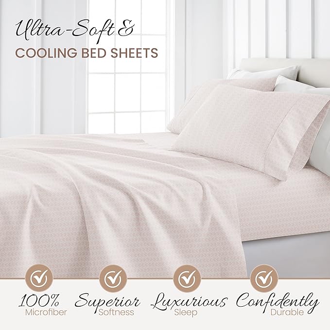 Linen Market 3 Piece Twin Bedding Sheet Set (Pink Classic) - Sleep Better Than Ever with These Ultra-Soft & Cooling Bed Sheets for Your Twin Size Bed - Deep Pocket Fits 16" Mattress