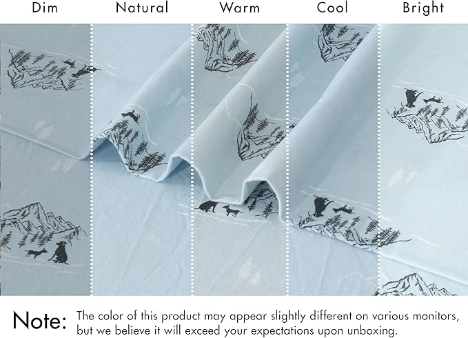 RUVANTI Flannel Sheets King Size - 100% Cotton Brushed King Bed Sheets Set - Deep Pockets 16 Inches - All Seasons Breathable & Extra Soft - Warm & Cozy, 4 Piece, Soul Dog