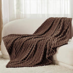 Bedsure GentleSoft Fondue Fudge Fleece Blanket for Couch - Cozy Soft Blankets for Women, Cute Small Throws for Girls, 50x60 Inches