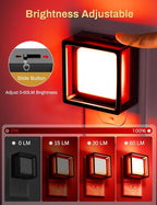DORESshop Red Night Light [2 Pack], Night Lights Plug Into Wall, Night Light Dusk to Dawn Sensor, LED NightLight Adjustable Brightness, Bedroom, Bathroom, Hallway, Stairs, Christmas, Party