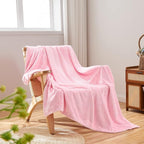 NEWCOSPLAY Super Soft Twin Blanket Pink Premium Silky Flannel Fleece Leaves Pattern Lightweight Bed Blanket All Season Use (Pink, Twin(60"x80"))