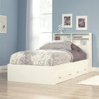 Sauder Beginnings Twin Platform Bed with Storage Drawers, Soft White