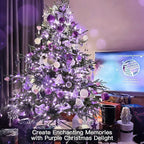 suddus Hallowee Purple Lights Battery Operated, 66ft 200 LED Twinkle Lights Battery Operated, Purple Fairy Lights for Christmas Tree, Garland, Bedroom, Backyard, Porch, Yard, Party Decorations