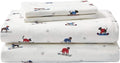 Eddie Bauer - Flannel Sheets King Size, Anti-Pilling & Wrinkle Resistant Cotton, Touchably Soft for All-Season Comfort - Bed Sheets with Matching Pillowcases & Fitted Sheet (Ski Patrol White)