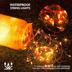 12 Pack Orange Fairy Lights Battery Operated String Lights, 7ft 20 Led Waterproof Copper Wire Firefly Starry for DIY Wedding Party Bedroom Christmas
