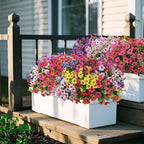Ouddy Decor 24 Bundles Artificial Flowers for Outdoors Fake Silk Flowers UV Resistant Faux Plastic Plants for Spring Summer Garden Porch Window Box Table Vase Home Indoor Outdoor Decoration, Blue