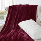 Walensee Fleece Blanket Plush Throw Fuzzy Lightweight (Twin Size 60x80 Burgundy Red) Super Soft Microfiber Flannel Blankets for Couch, Bed, Sofa Ultra Luxurious Warm and Cozy for All Seasons