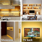 WOBANE Under Cabinet Lighting, 8PCS LED Strip Lights with Remote and 24W Adapter, Ultra Bright 240-LED Tape Light for Kitchen,Counter,Shelf,TV Back 2700K Warm White,Dimmable,Timing,Memory Function