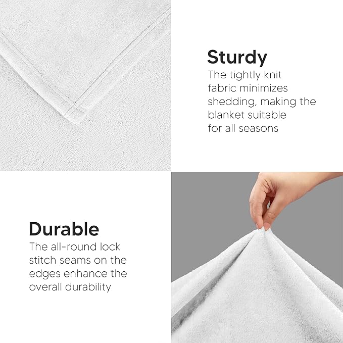 Utopia Bedding Fleece Blanket Twin Size White 300GSM Luxury Anti-Static Fuzzy Soft Microfiber Bed Blanket (60x80 Inch)