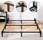 ZINUS 7 Inch Compack® Metal Bed Frame, Support Bed Frame for Box Spring and Mattress Set, Black, Full