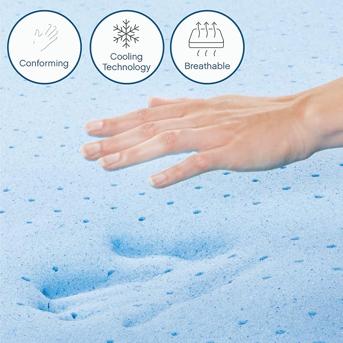 Cool Gel 10 Inch Twin Size Mattresses Memory Foam Medium Firm, Twin Memory Foam Mattress Cooling, Made in the USA, 10" Depth with Pressure Relief, CertiPUR-US Certified No Fiberglass, CoolGel Bed