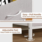 Somdot Dresser for Bedroom with 5 Drawers, Storage Organizer Chest of Drawers with Removable Fabric Bins for Closet Bedside Living Room Laundry Entryway Hallway, Ash Grey