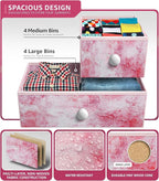 Sorbus Fabric Dresser for Kids Bedroom - Chest of 8 Drawers, Storage Tower, Clothing Organizer, for Closet, for Playroom, for Nursery, Steel Frame, Fabric Bins - Knob Handle (Tie-dye Pink)