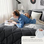 Bedsure California King Comforter Set - 7 Pieces Reversible Black Bedding, California King Size Bed Set for All Seasons, Bed in a Bag with Down Alternative Comforter, Sheets, Pillowcases & Shams
