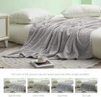 Exclusivo Mezcla Fleece King Size Blanket for Bed, 90x104 Inches Soft Cozy Jacquard Flannel Blankets, Lightweight Fuzzy Plush Warm for Winter, Light Grey