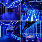 TOPAI 12V COB LED Strip Light Blue Waterproof IP65 16.4ft/5M 480LEDs/M Dotless High Density Self Adhesive Cuttable Flexibl LED Tape Light for Cabinet Home DIY Lighting Projects