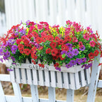 SHareconn 24 Bundles Artificial Flowers for Outdoors Decoration, Faux Plants Fake Silk Colorful Daisy Eucalyptus Lavender, UV Resistant for Outside Planters Home Porch Patio Indoor Spring,Mix 3 Colors
