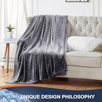 Walensee Fleece Blanket Plush Throw Fuzzy Lightweight (Throw Size 50x60 Dark Grey) Super Soft Microfiber Flannel Blankets for Couch, Bed, Sofa Ultra Luxurious Warm and Cozy for All Seasons