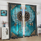 Viking Curtains Viking Totem Curtains Ancient Scandinavian Bedroom Living Room Decoration 2 Panel Groups W42 * L45 Inch