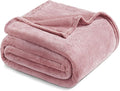 Exclusivo Mezcla Fleece Blanket Twin Size for Bed, Super Soft and Warm, All Season Use, Cozy, Plush, Lightweight, 60x80 Inches Dusty Pink