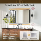 TETOTE Black Mirror 40 x 24 Inch Matte Black Bathroom Mirrors, Tempered Glass, Modern Farmhouse Wall Mounted Mirror for Decorative(Horizontal/Vertical)