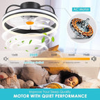 Ceiling Fan-Low Profile Ceiling Fan with Light - Modern Flush Mount Ceiling Fan,16" RGB Dimmable LED Enclosed Ceiling Fans,Modern Bladeless LED-RGB Ambient Light for Bedroom Kids Room Party（Black）