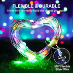 JMEXSUSS 2 Pack Multicolor Fairy Lights Battery Operated, Total 400 LED 132ft Multicolor String Lights with Remote, 8 Modes Christmas Fairy Lights for Bedroom Patio Garden Deck Christmas Decorations
