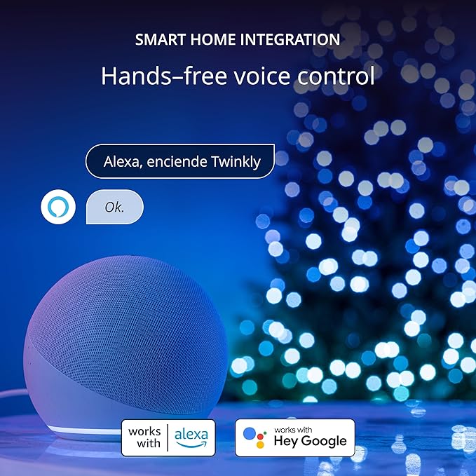 Twinkly App-Controlled 65.6ft Smart String LED Lights with 250 RGB+W LEDs - WiFi & Bluetooth Connectivity, Sync with Music, Indoor/Outdoor Use (IP44), Compatible with Google Assistant & Amazon Alexa