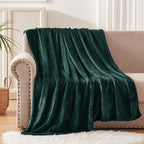 Exclusivo Mezcla Fleece Throw Blanket for Couch, Sofa, 300GSM Super Soft and Warm Blankets, Forest Green Throw All Season Use, Cozy, Plush, Lightweight, 50x60 Inches
