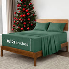 Mellanni Extra Deep Full Sheets - 4 PC Iconic Collection Bedding - Hotel Luxury, Ultra Soft, Cooling Bed Sheets - Wrinkle, Fade, Stain Resistant (Full, Emerald Green)