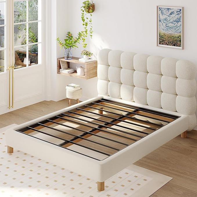California King Box Spring Bed Base 2 Inch, Low Profile Metal Cal King Box Spring Bunkie Board 2 Inch, 3000 Lbs Max Weight Capacity Mattress Foundation, Noise-Free, Easy Assembly