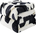 Flannel Fleece Cow Print Blanket Twin Size - Premium Lightweight Anti-Static Super Soft Cozy Plush Cow Blankets, Lightweight Microfiber Winter Warm Throw Blanket 66" x 90"(Black Cow Twin)