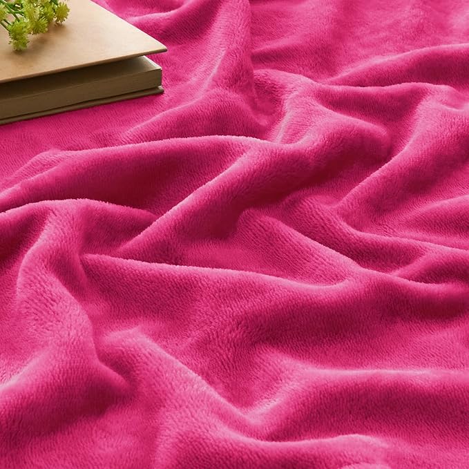 BEDELITE Fleece Blanket Twin Size Hot Pink Throw Blankets for Couch & Bed, 300GSM Luxury Plush Cozy Fuzzy Blanket 60x80 inches, Super Soft Warm Lightweight Throw Blanket for Travel Camping