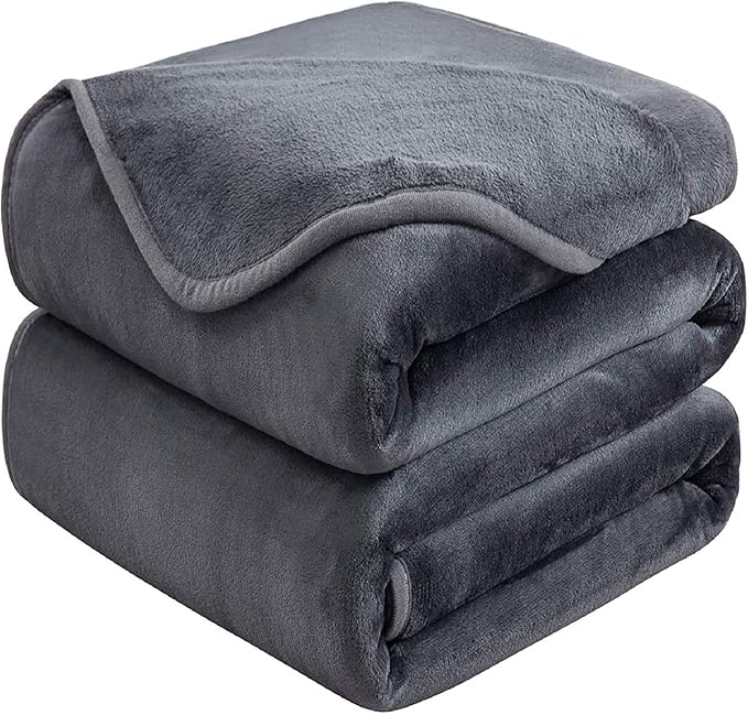 HOZY Soft Blanket Twin Size Fleece Warm Fuzzy Throw Blankets for The Bed Sofa Lightweight 350GSM Royal Blue 66"*90"