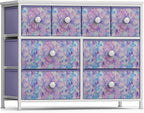 Sorbus Fabric Dresser for Kids Bedroom - Chest of 8 Drawers, Storage Tower, Clothing Organizer, for Closet, for Playroom, for Nursery, Steel Frame, Fabric Bins - Knob Handle (Tie-dye Purple)