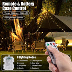 Minetom 2 Pack Globe String Lights Battery Operated, Totally 120 LED Fairy Lights with Remote, Waterproof for Indoor Outdoor Bedroom Classroom Dorm Camping Canopy Wedding Xmas Decor, Warm White