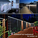 LED Rope Lights, 16ft Daylight White Strip Lights with Clear PVC Jacket, Connectable and Flexible, Waterproof for Indoor Outdoor use, 110V Plugin Tape Lighting with High Brightness 3528 LEDs