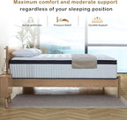King Size Mattress, 12 Inch Innerspring Hybrid Mattress in a Box with Gel Memory Foam, Individually Wrapped Encased Coil Pocket Spring Mattresses, Pressure Relief, Medium Firm, 76"*80"*12"